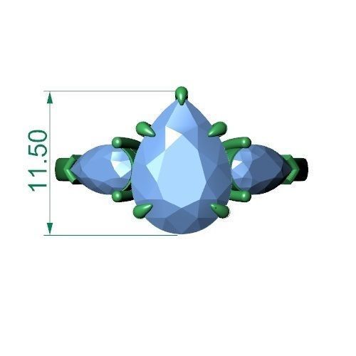 Pear Ring 3D print model_1