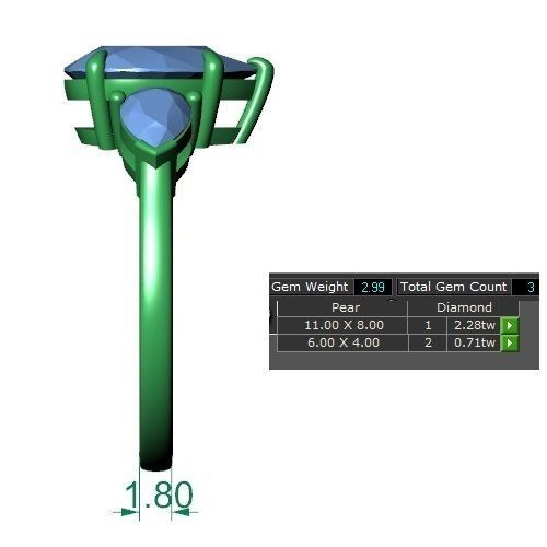 Pear Ring 3D print model_3