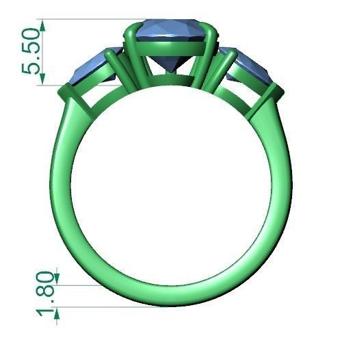 Pear Ring 3D print model_2