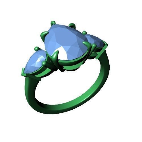Pear Ring 3D print model_4