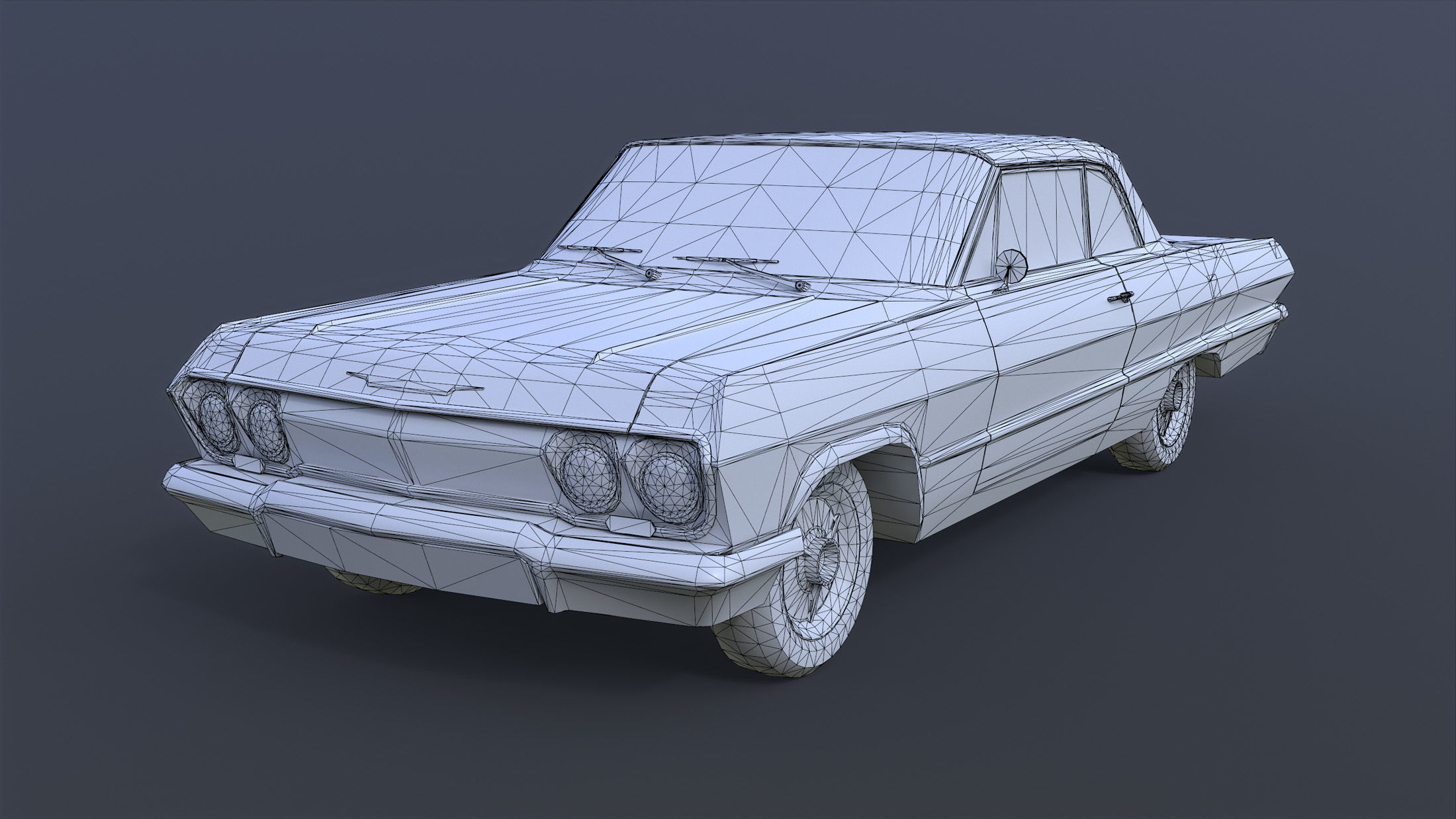 Chevrolet Impala 1963 Low-Poly Low-poly 3D model_5