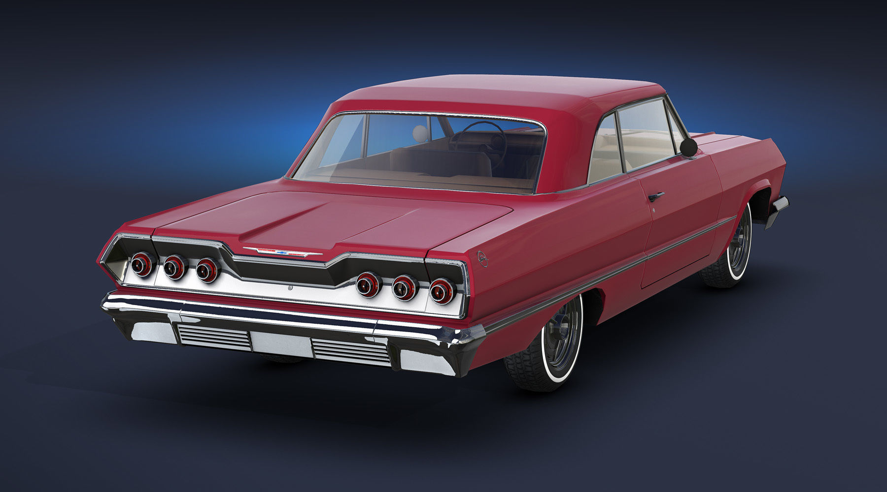 Chevrolet Impala 1963 Low-Poly Low-poly 3D model_3