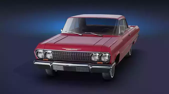Chevrolet Impala 1963 Low-Poly Low-poly 3D model