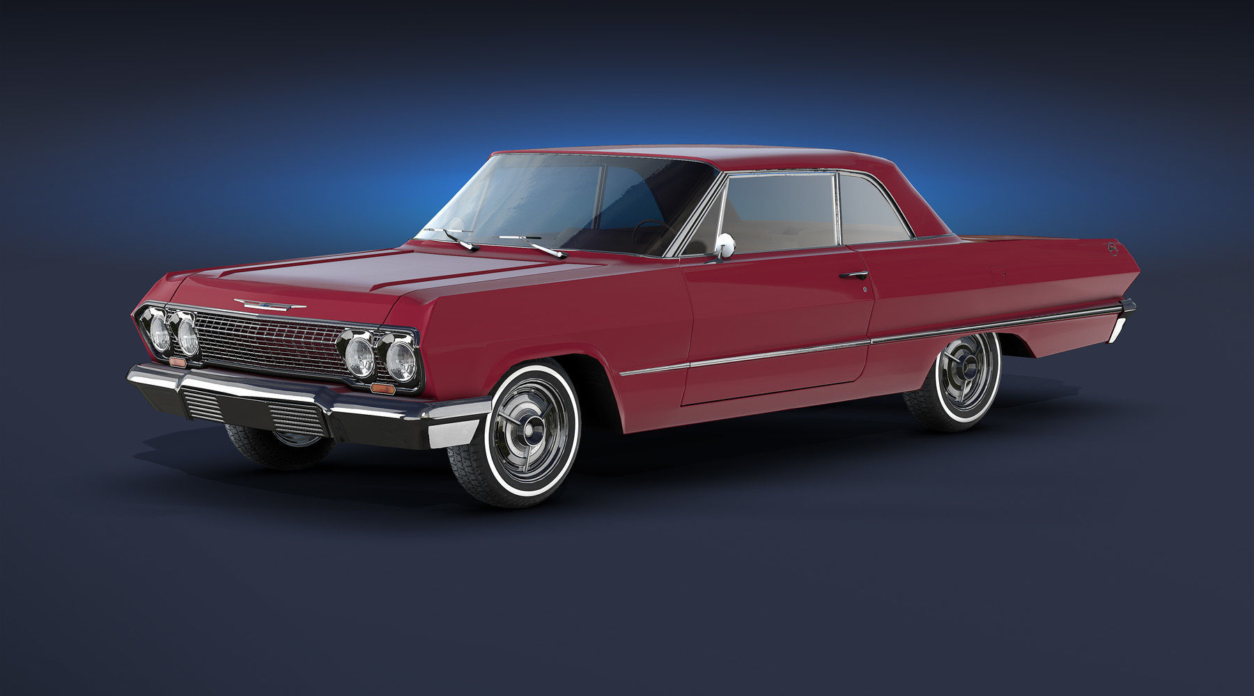Chevrolet Impala 1963 Low-Poly Low-poly 3D model_1
