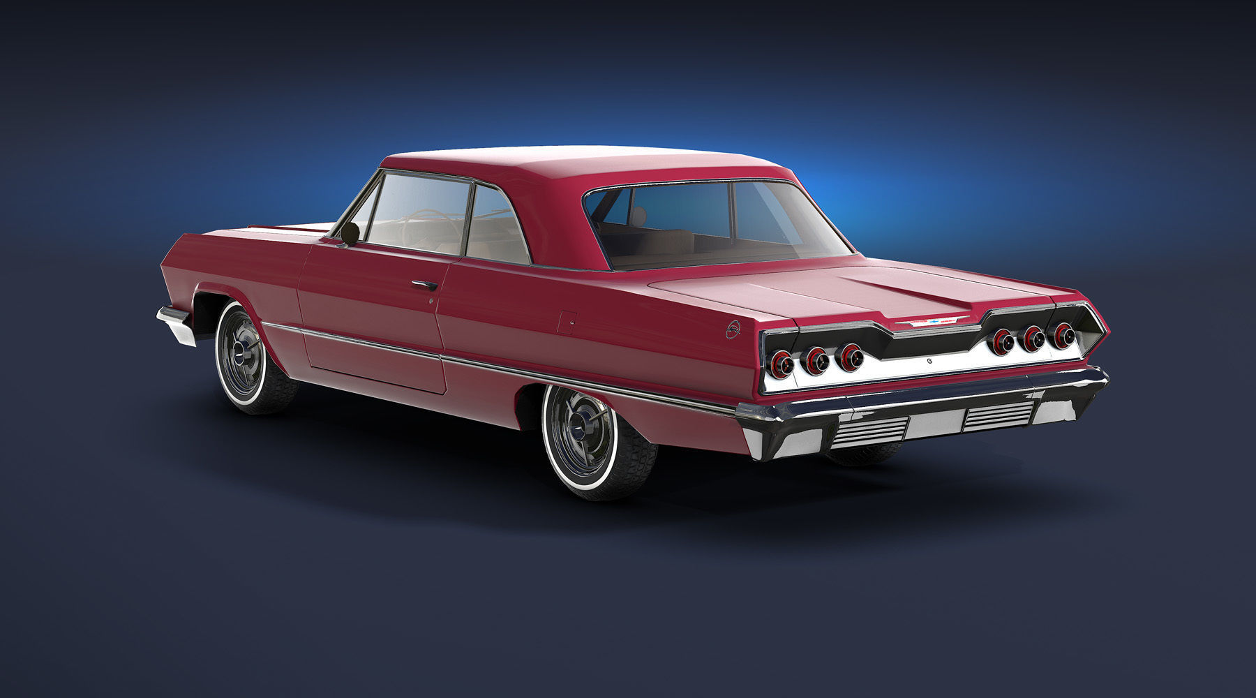 Chevrolet Impala 1963 Low-Poly Low-poly 3D model_2