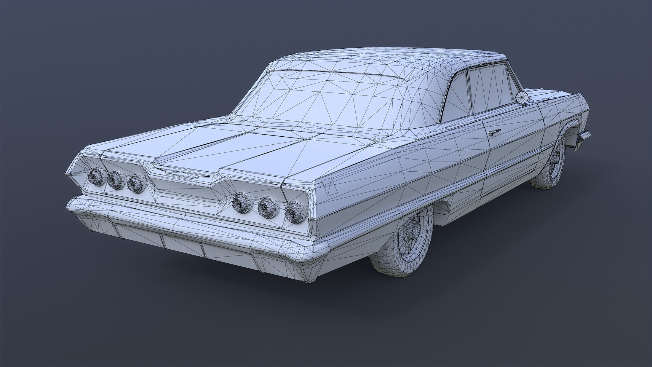 Chevrolet Impala 1963 Low-Poly Low-poly 3D model_6