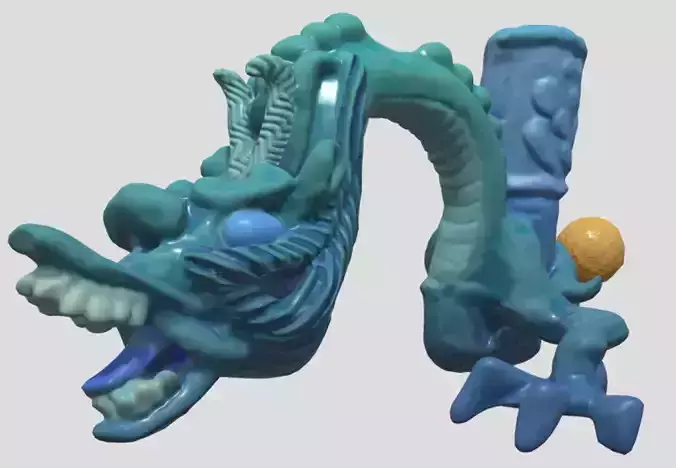 dragon with magic ball Free 3D model