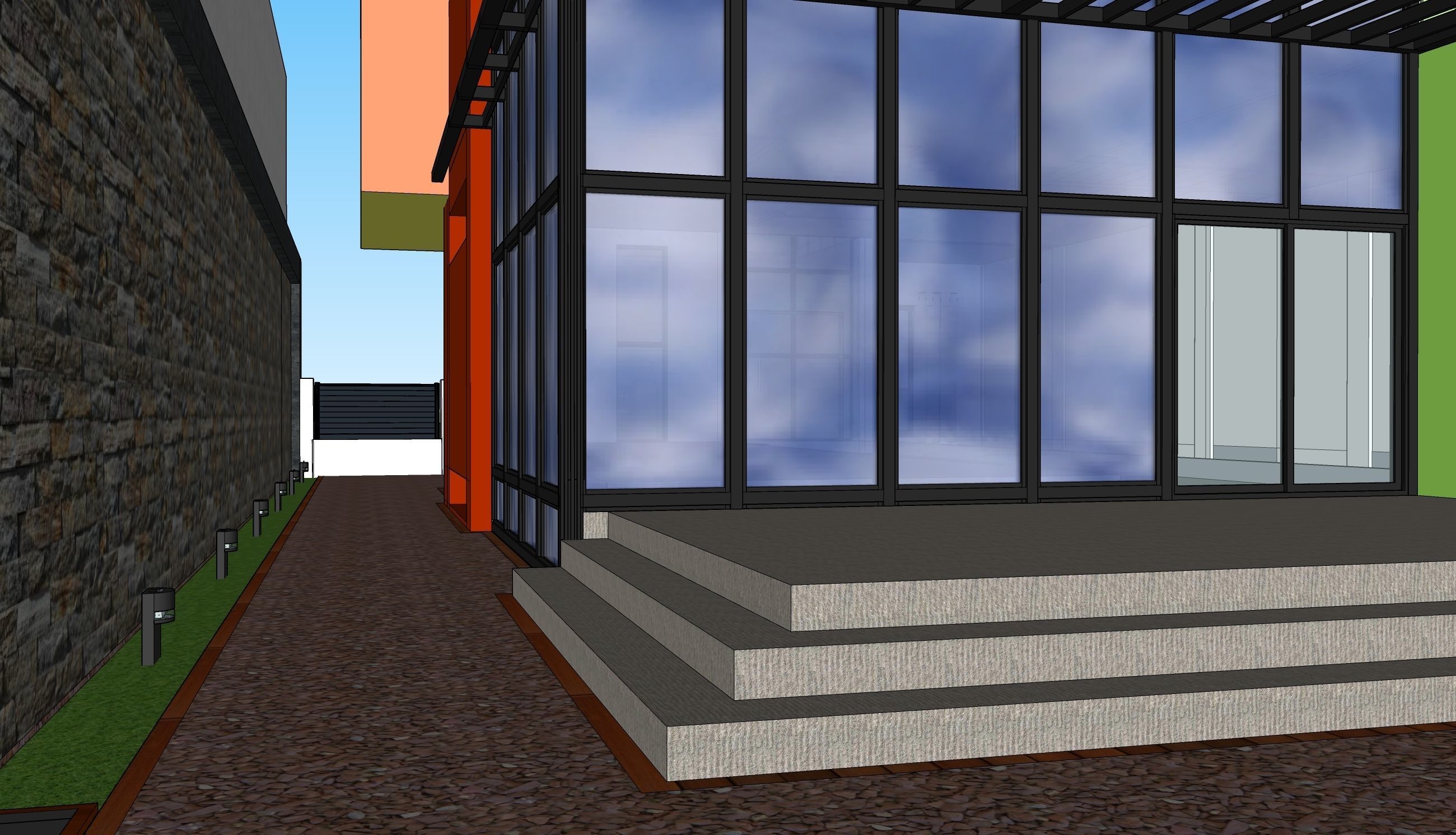 villa  casa Low-poly 3D model_8