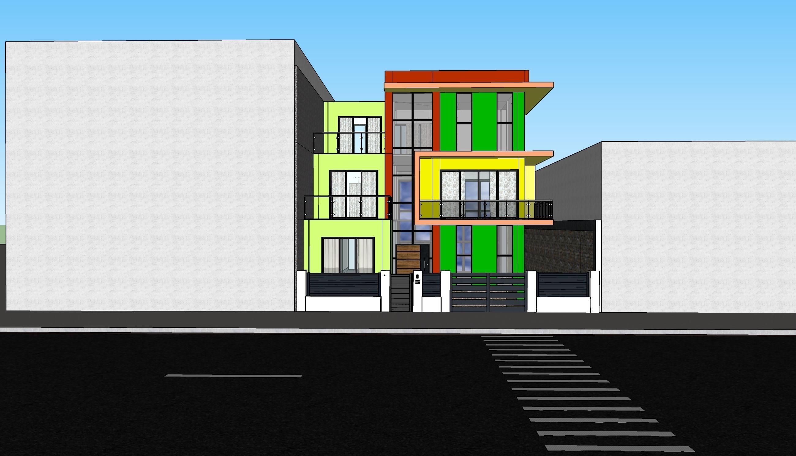 villa  casa Low-poly 3D model_6