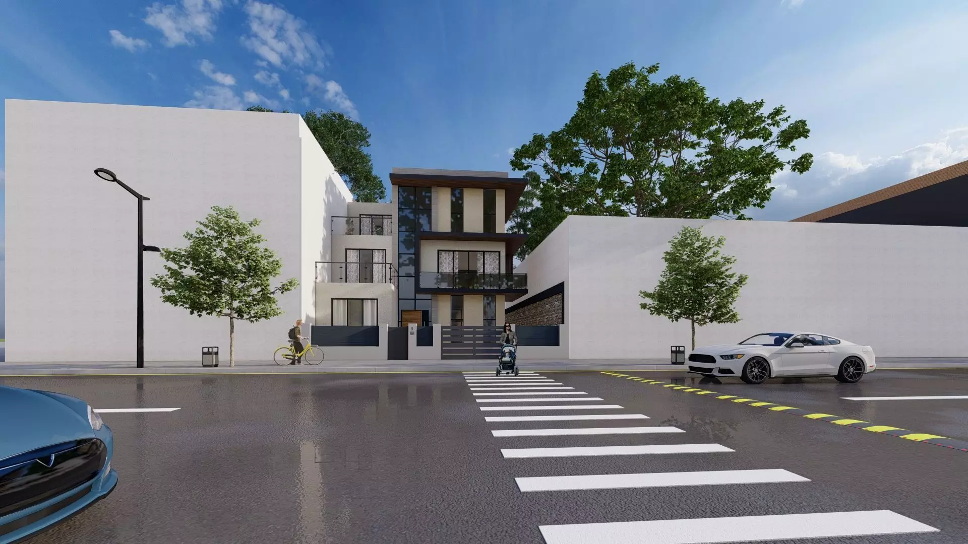 villa  casa Low-poly 3D model_0