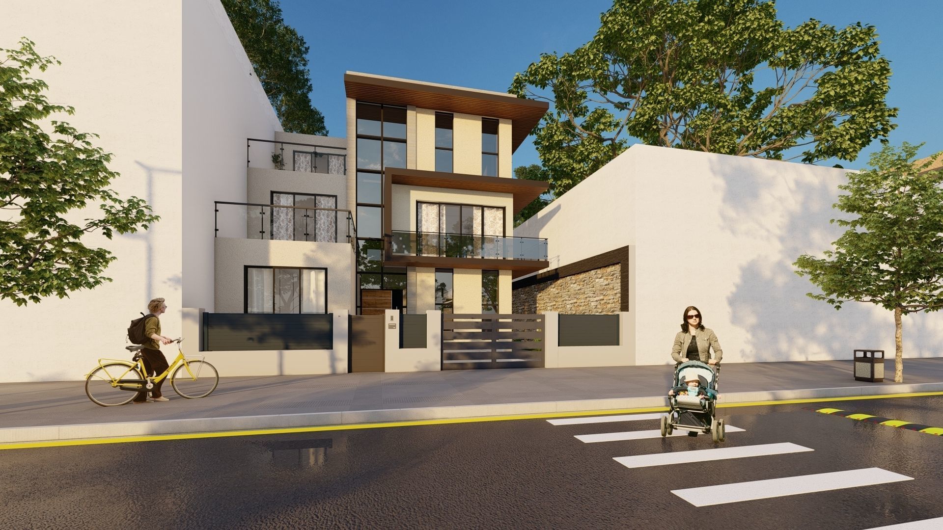 villa  casa Low-poly 3D model_1