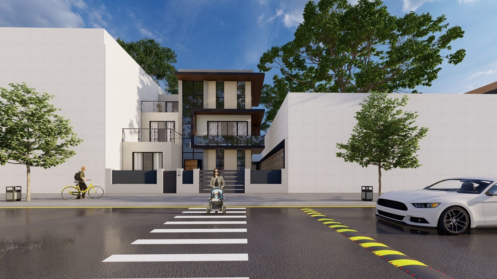 villa  casa Low-poly 3D model_3