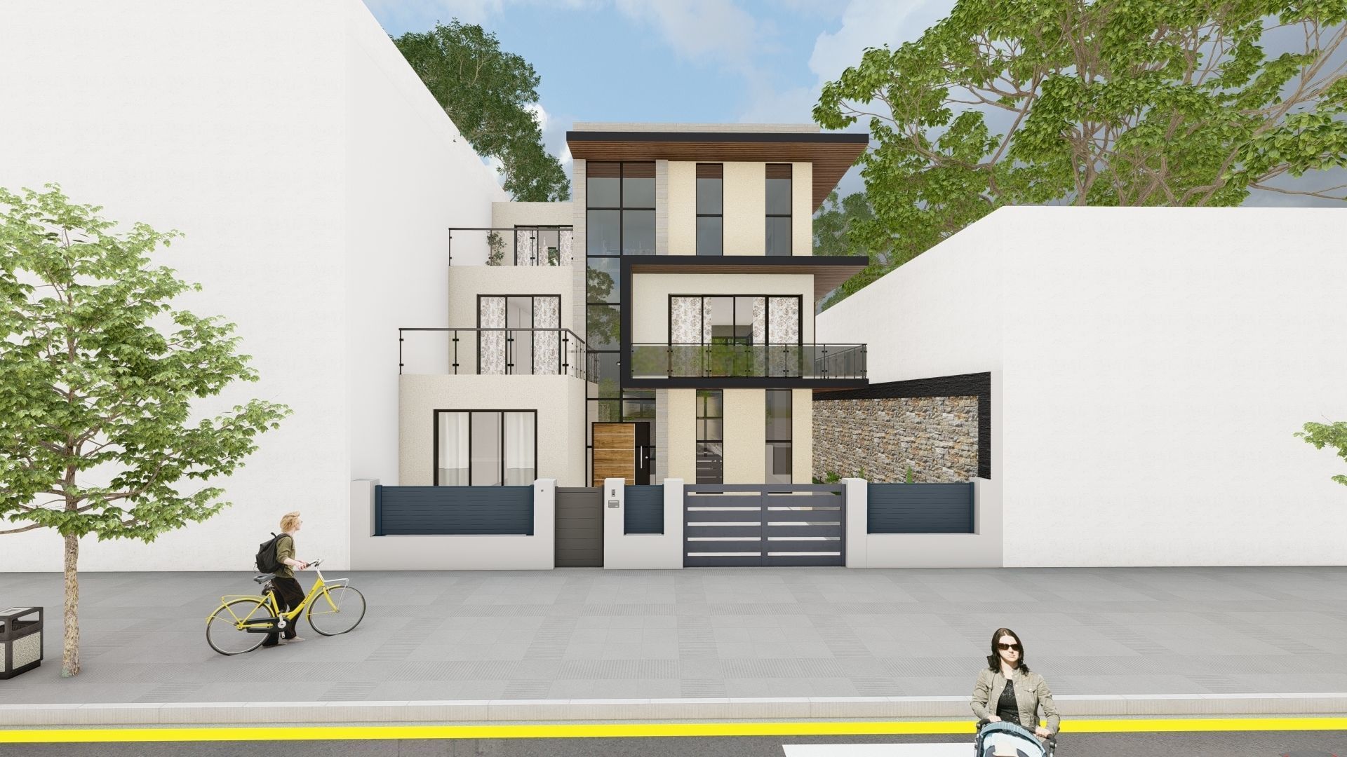 villa  casa Low-poly 3D model_4