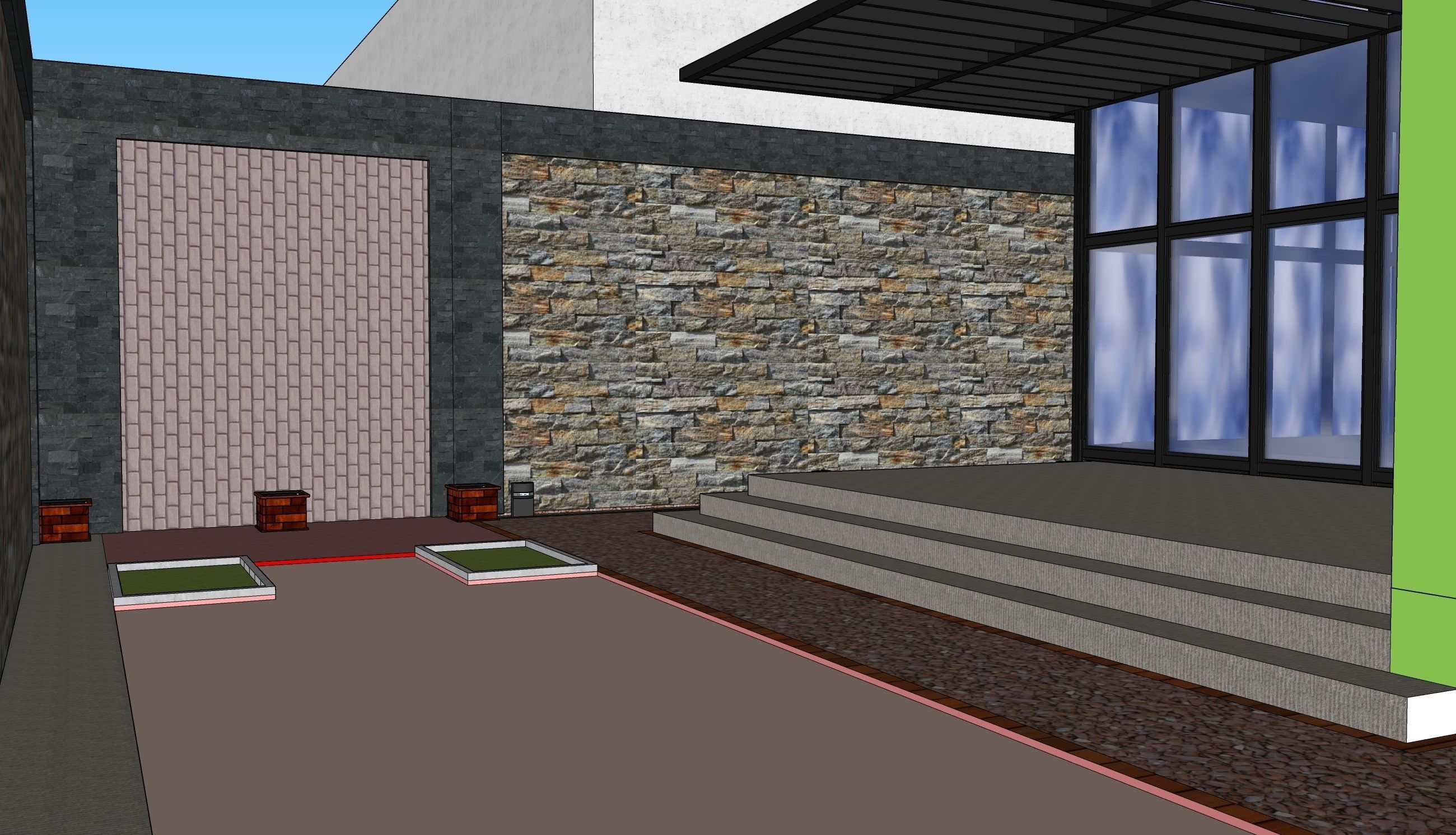 villa  casa Low-poly 3D model_7