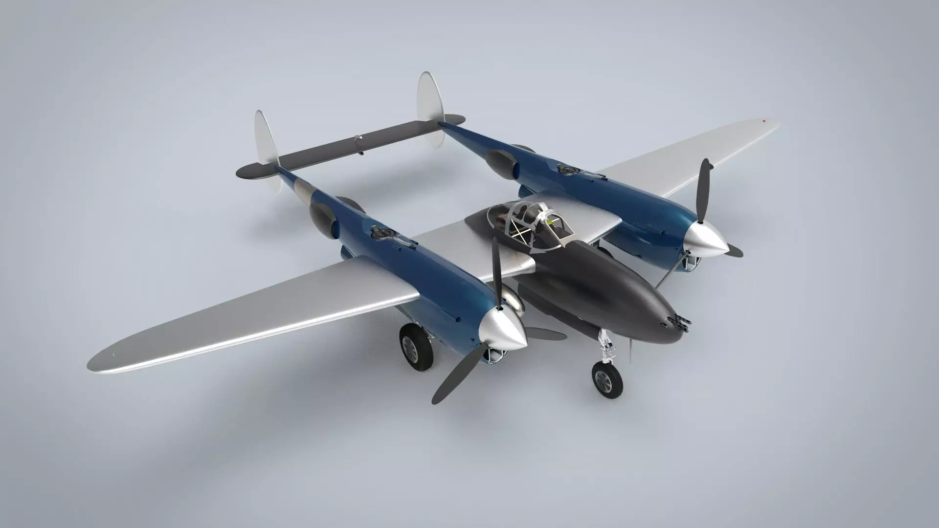 Lockheed P-38 Lightning 3D model
