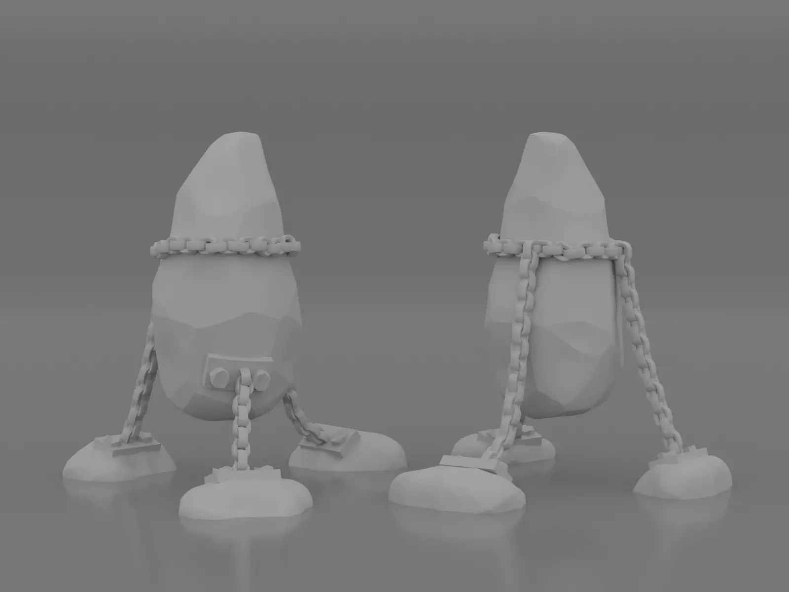 chained flying boulder 3D print model_0