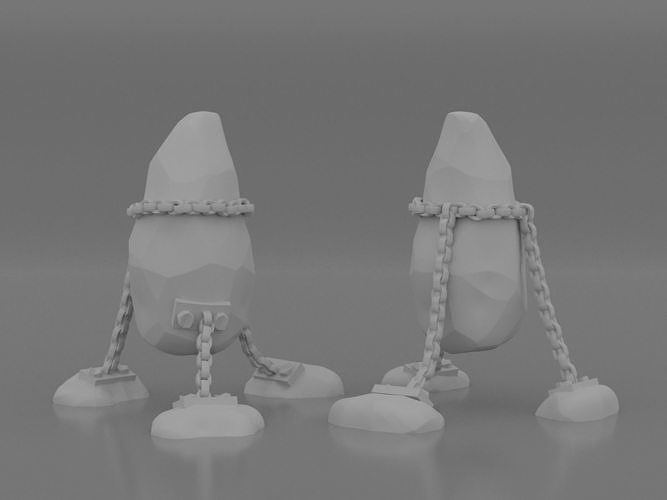 chained flying boulder 3D print model