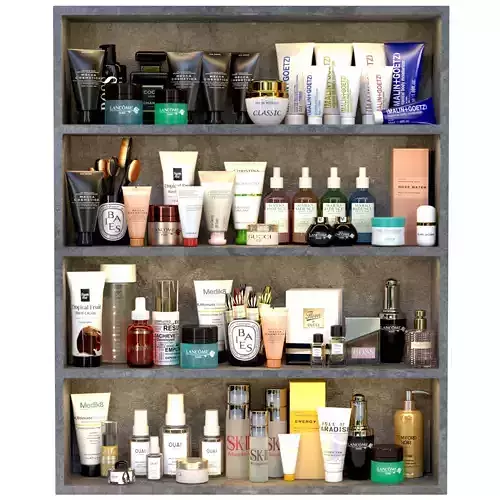 Shelf with cosmetics