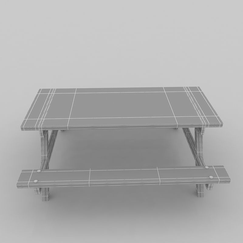 Hotal Bench 3D model_3