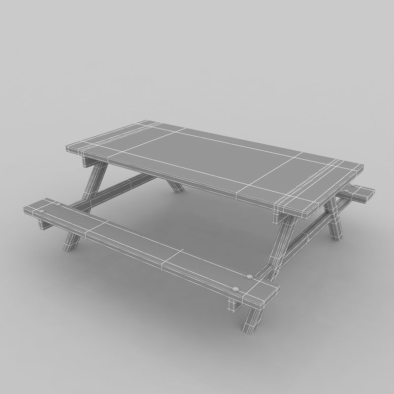 Hotal Bench 3D model_2