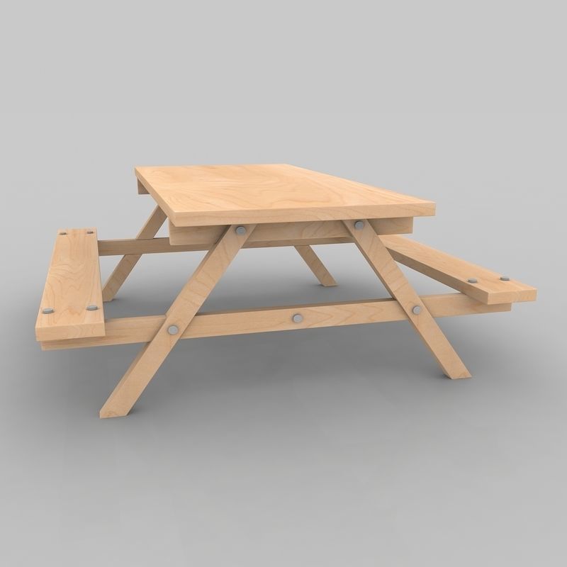 Hotal Bench 3D model_1