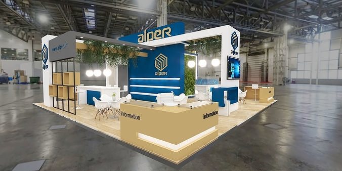 exhibition design Low-poly 3D model
