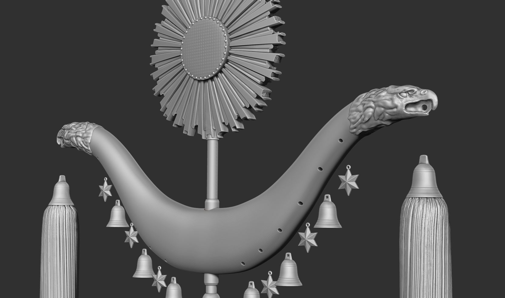  nazi banner schellenbaum 3D print model_6