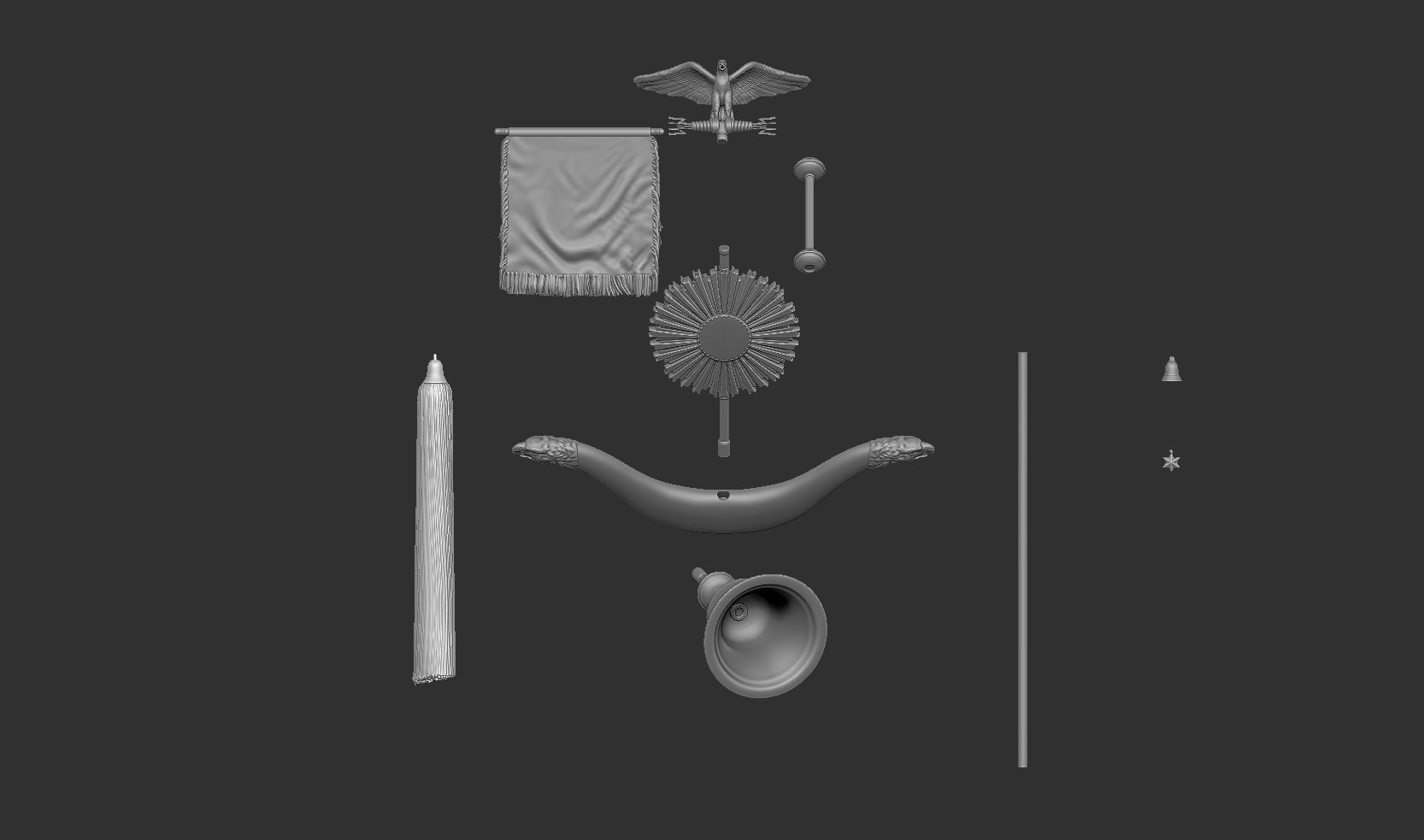  nazi banner schellenbaum 3D print model_7