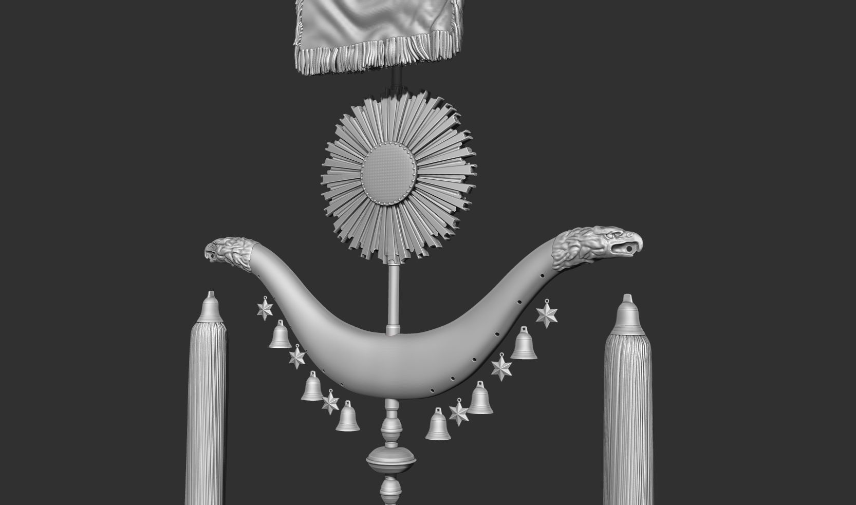  nazi banner schellenbaum 3D print model_5