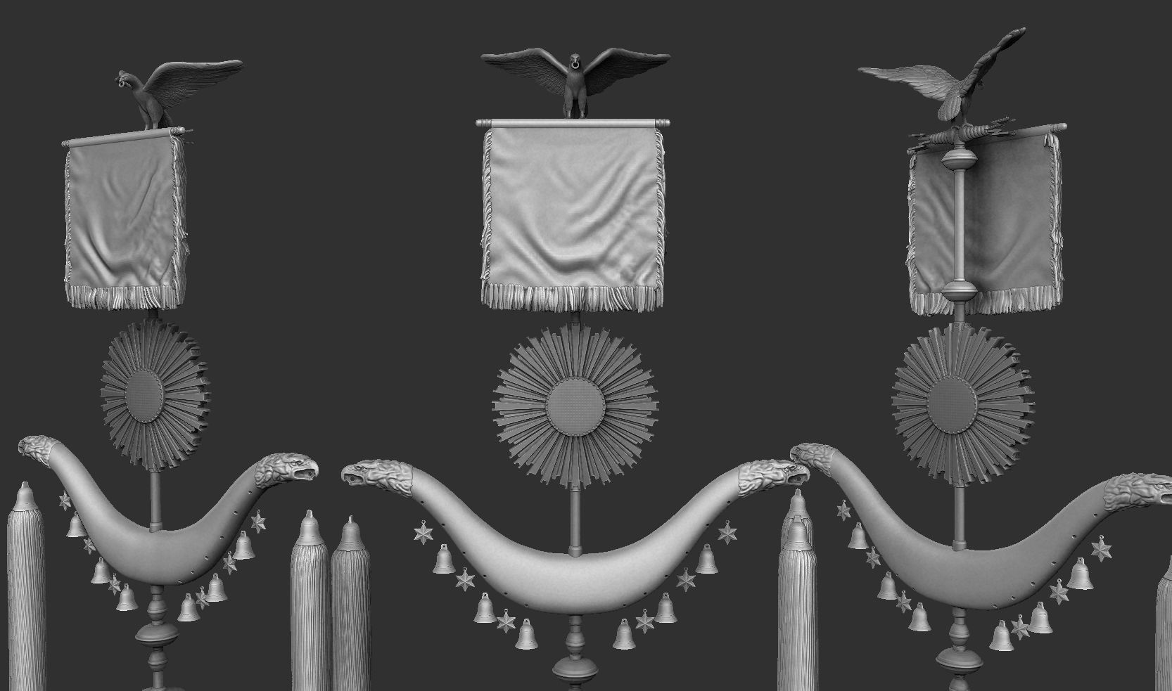  nazi banner schellenbaum 3D print model_1