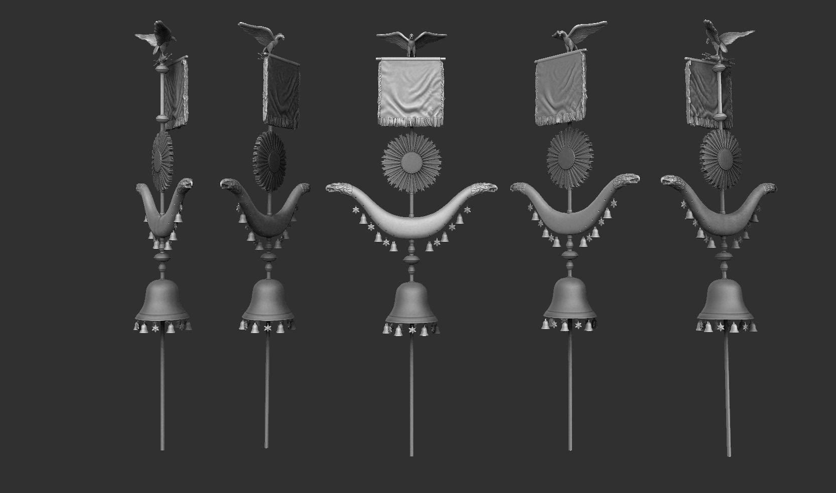  nazi banner schellenbaum 3D print model_8