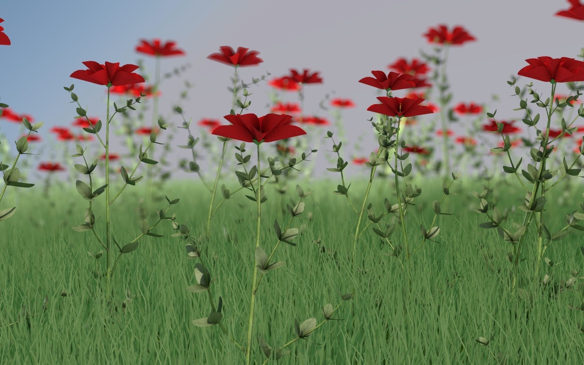 Aster flower  Low-poly 3D model_1