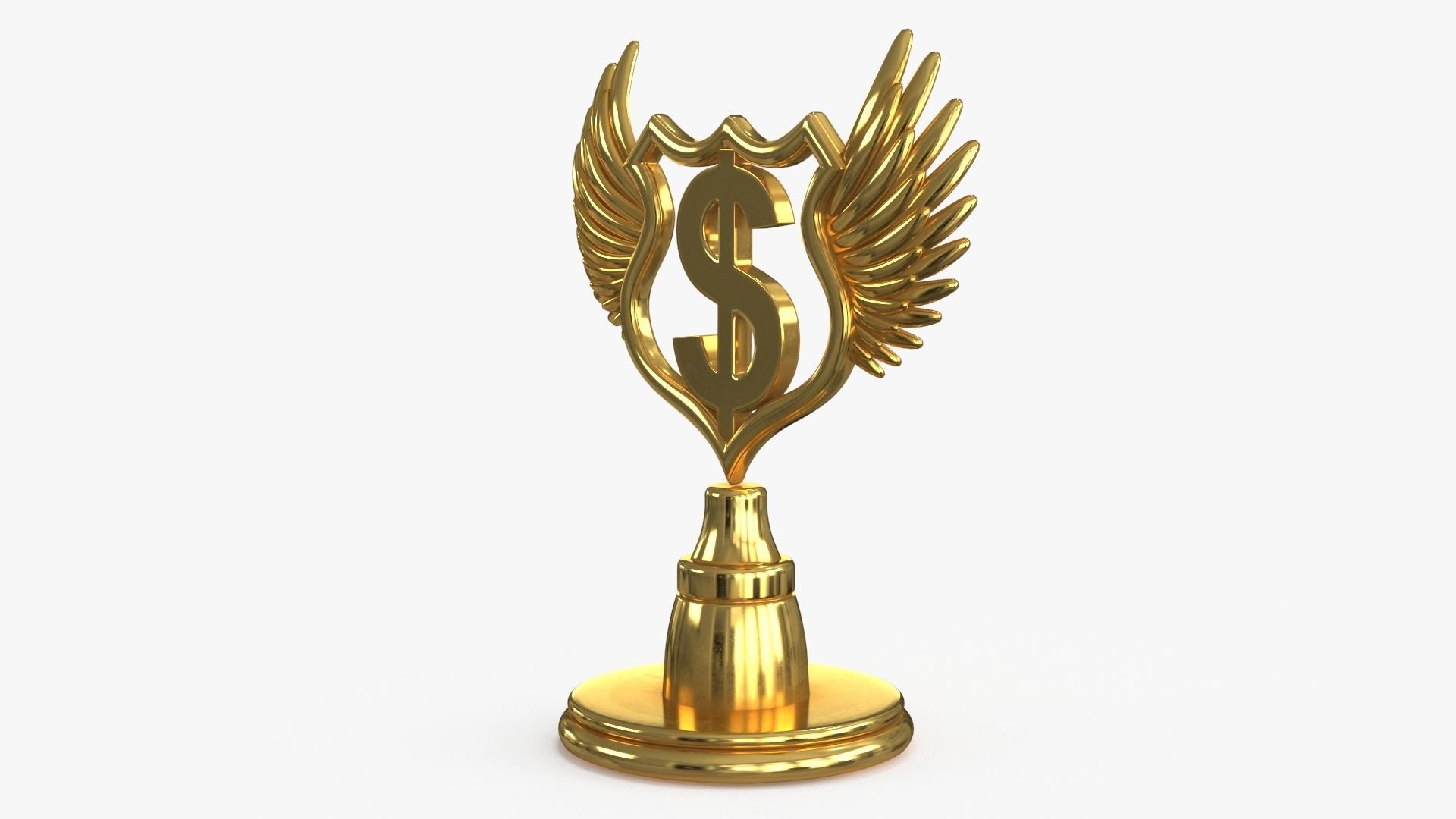 Award Trophy 02 Low-poly 3D model_4