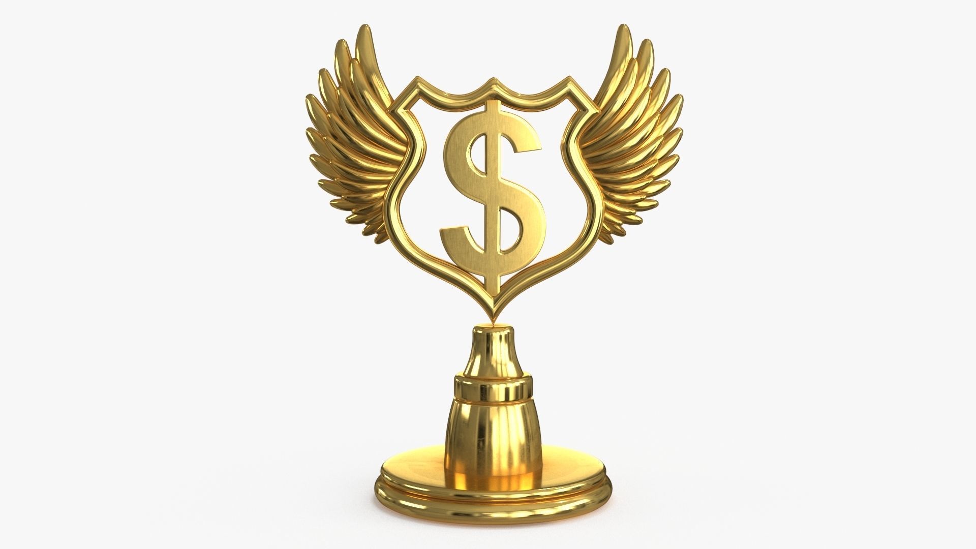 Award Trophy 02 Low-poly 3D model_2
