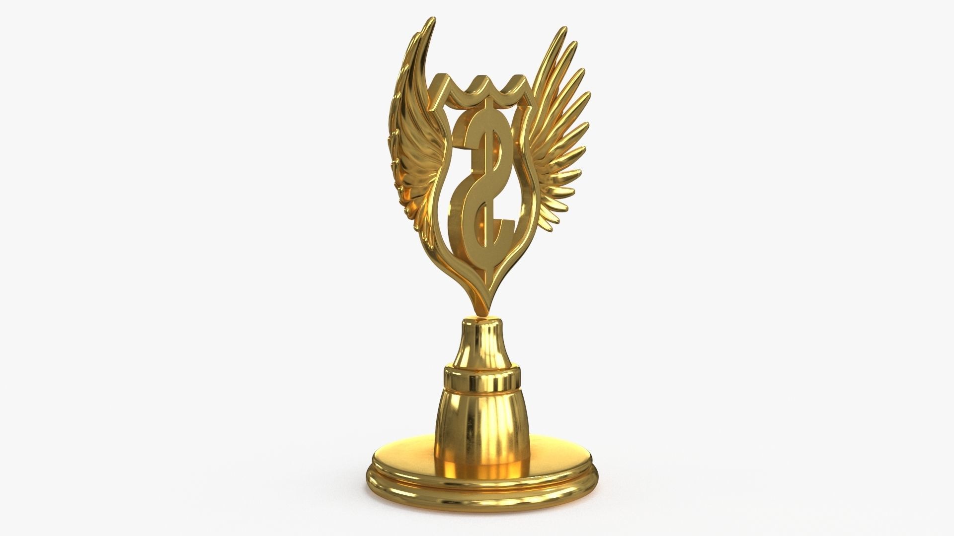Award Trophy 02 Low-poly 3D model_6