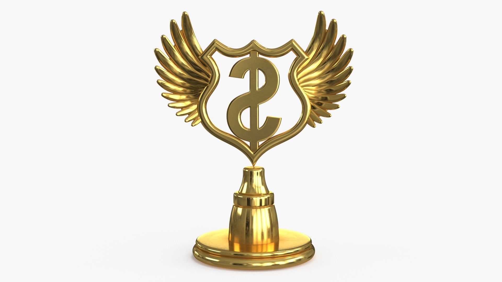Award Trophy 02 Low-poly 3D model_7