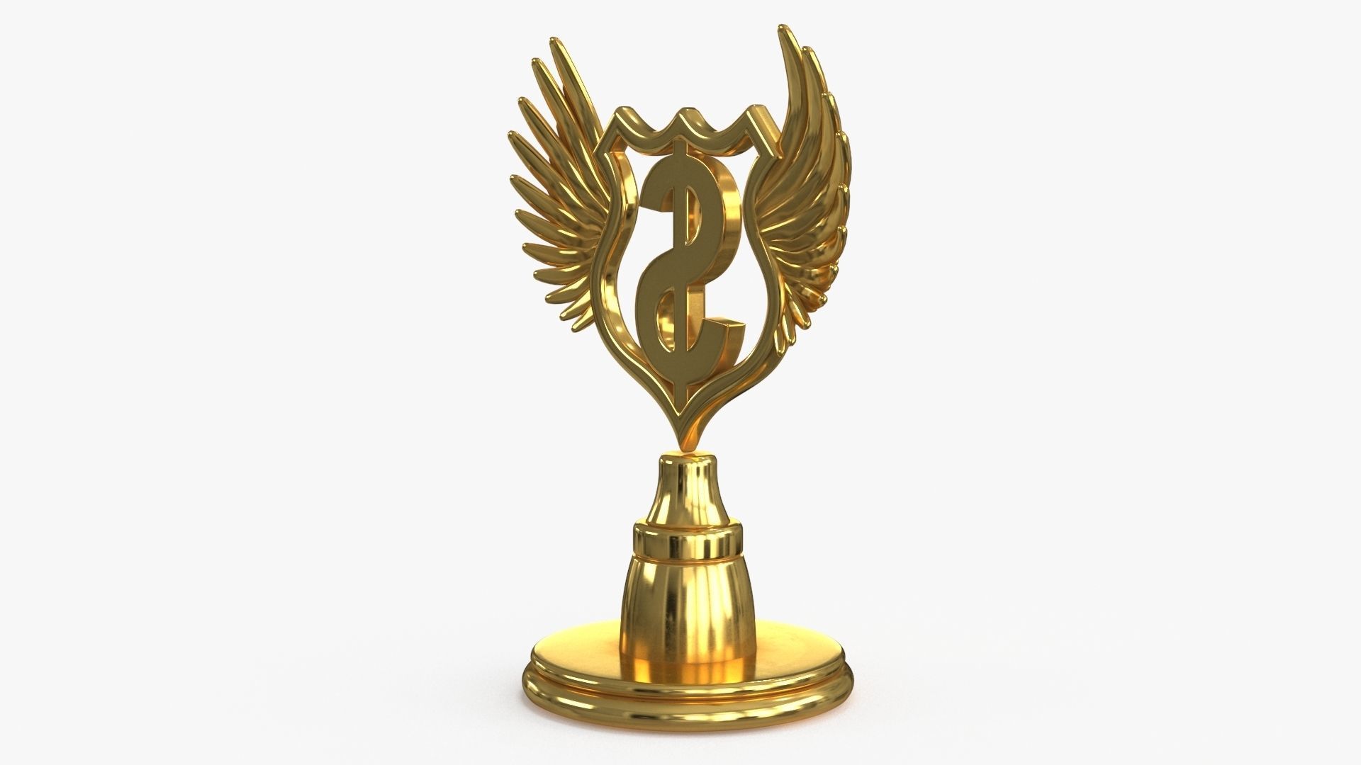 Award Trophy 02 Low-poly 3D model_8