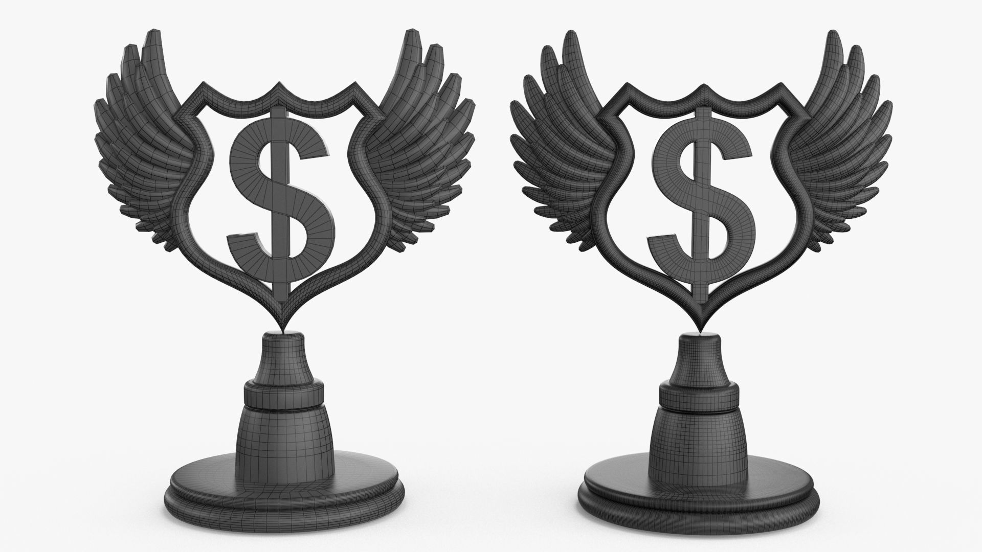 Award Trophy 02 Low-poly 3D model_12