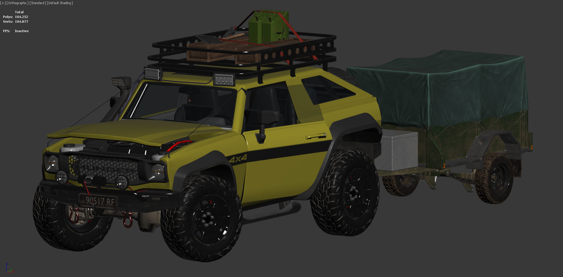 Generic Offroad SUV 4x4 vehicle Customizable Kitbash Pack Low-poly 3D model_14