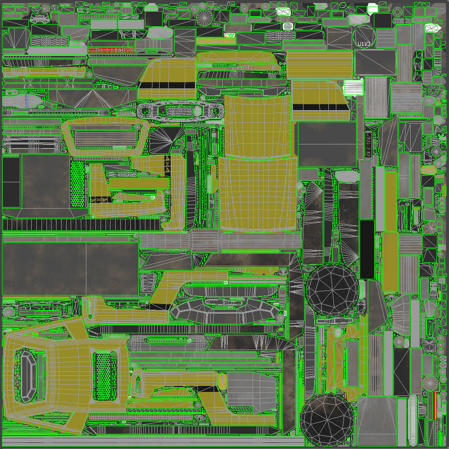 Generic Offroad SUV 4x4 vehicle Customizable Kitbash Pack Low-poly 3D model_17