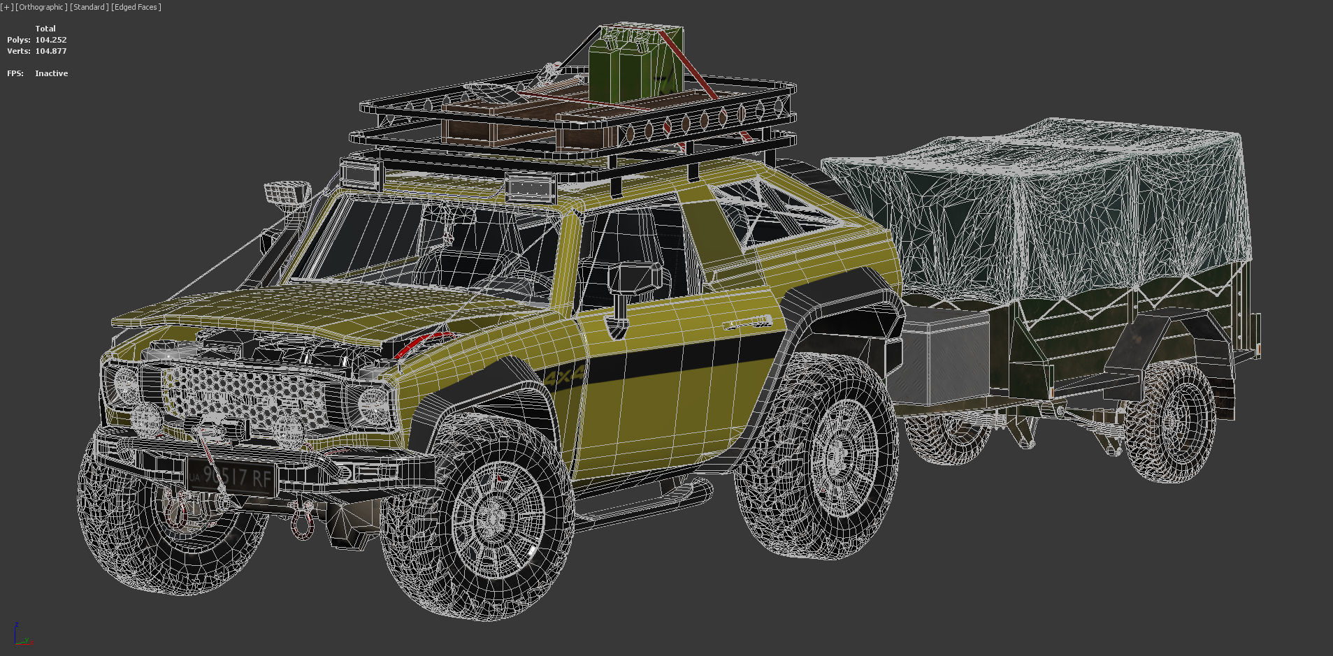 Generic Offroad SUV 4x4 vehicle Customizable Kitbash Pack Low-poly 3D model_15