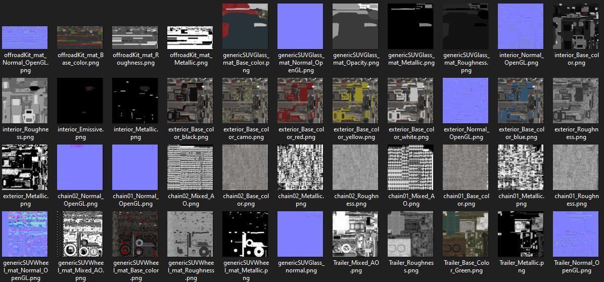 Generic Offroad SUV 4x4 vehicle Customizable Kitbash Pack Low-poly 3D model_20