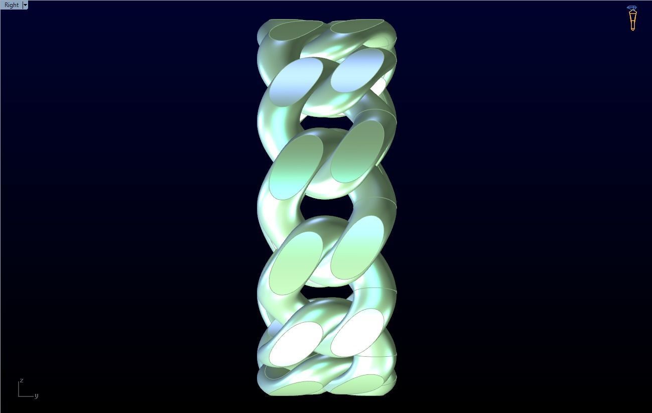 Chain ring - Miami Cuban ring - Link ring - Size 9dot5 - N8531B 3D print model_14