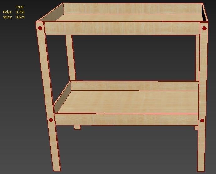 Changing Table Low-poly 3D model_4