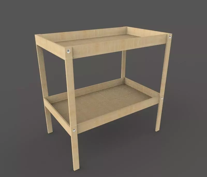 Changing Table Low-poly 3D model_0