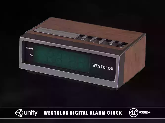 Digital Alarm Clock Westclox Low-poly 3D model