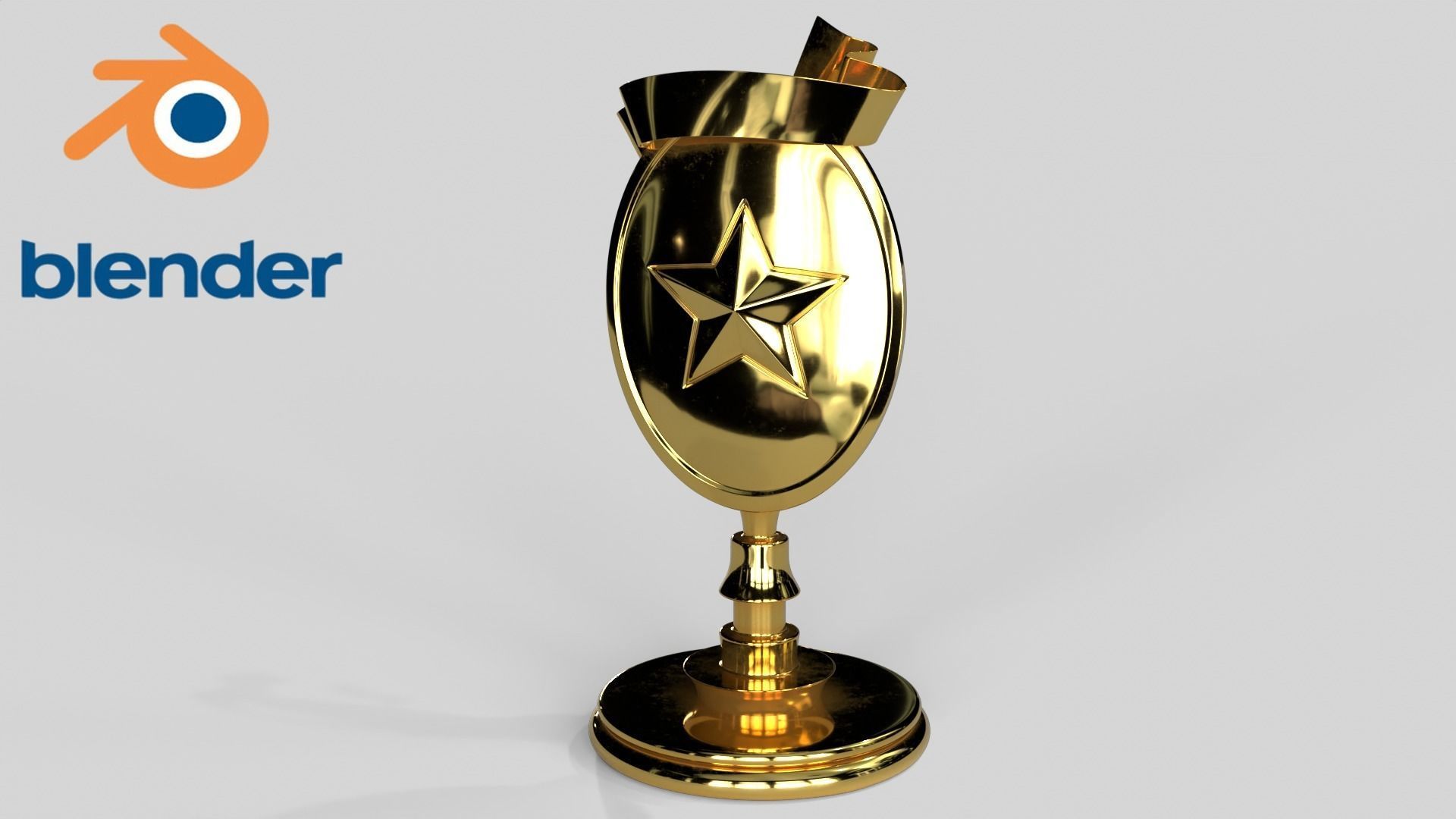 Award Trophy 04 Low-poly 3D model_3