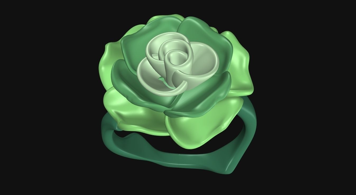 The Rose Ring - Gold 3D print model_7