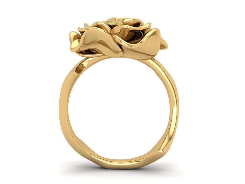 The Rose Ring - Gold 3D print model_5