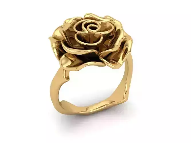 The Rose Ring - Gold 3D print model